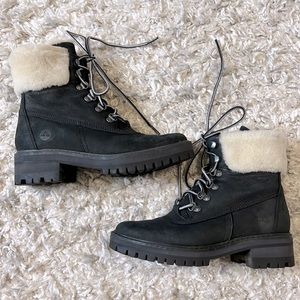 Timberland Courmayeur Valley Sherling Boot Black Size 6.5